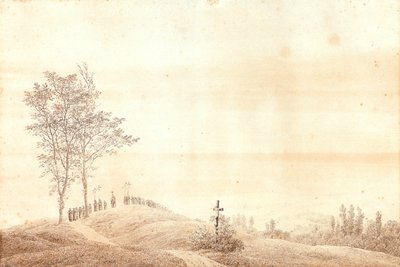 Pilgrimage at Sunset by Caspar David Friedrich